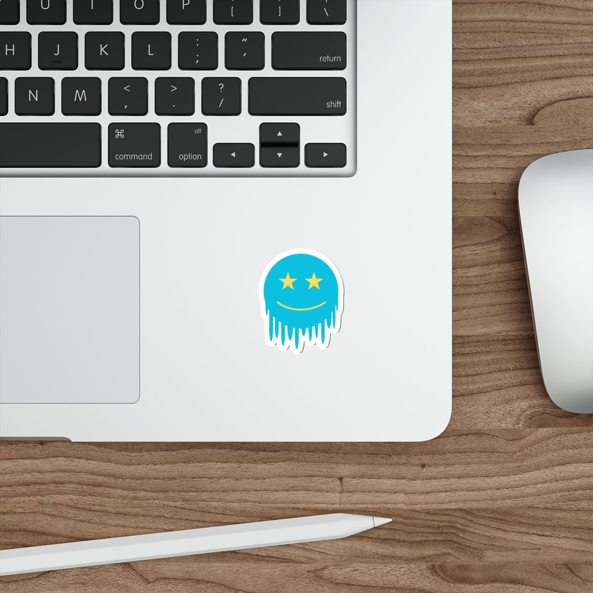 Blue Drippy Smiley Die-Cut Stickers - Fun Stickers for Laptops and Project | Unique Decor for Teens