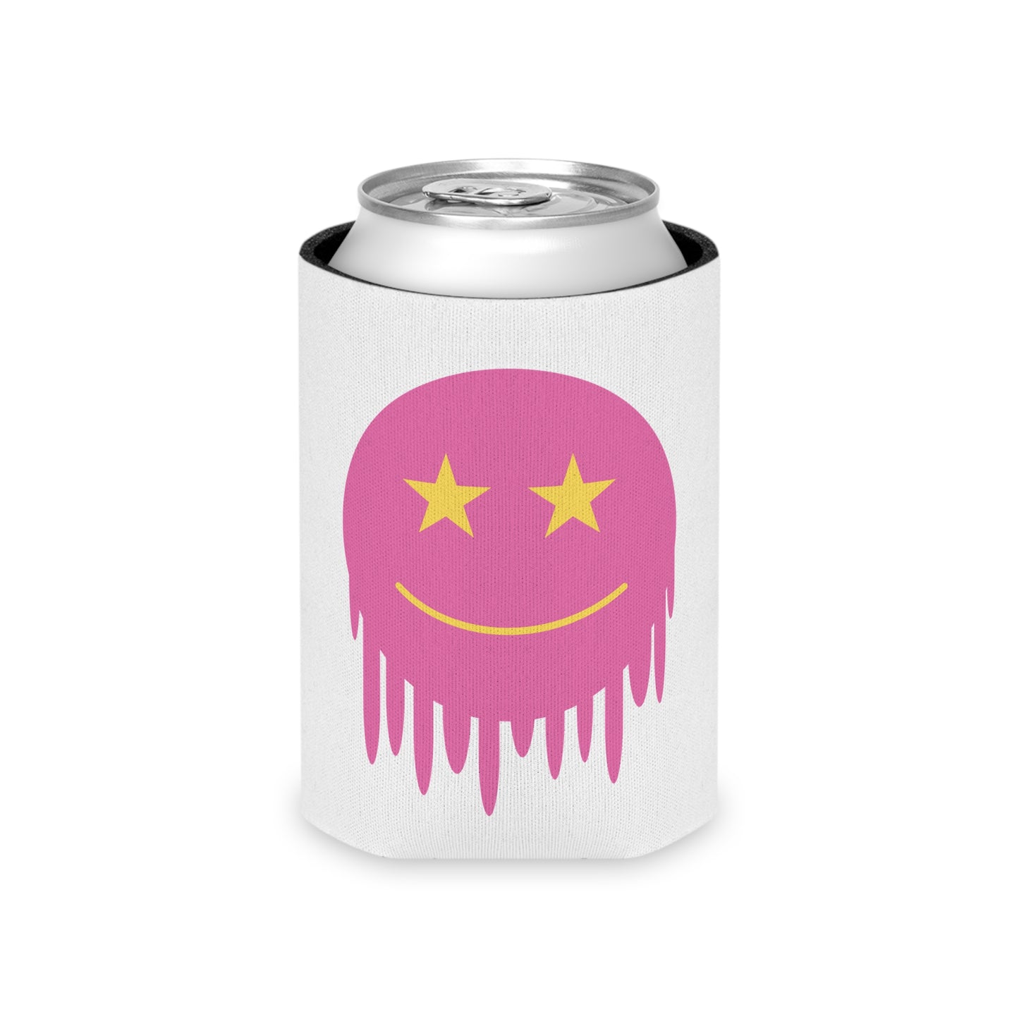 Colorful Smiley Face Can Cooler - Fun Drink Sleeve for Parties & Events