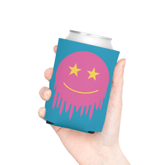 Vibrant Smiley Face Can Cooler - Fun Summer Beverage Insulator