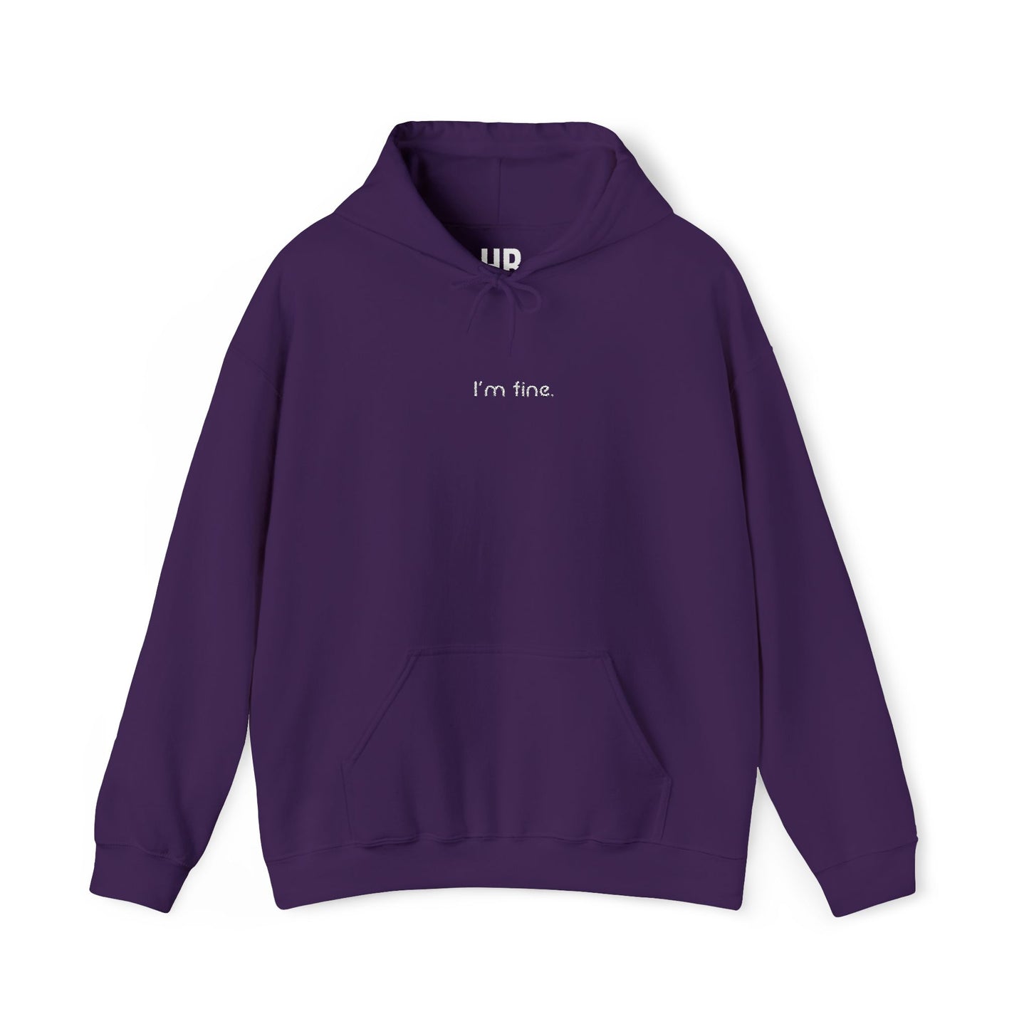 I'm fine. - Embroidered Center - Unisex Heavy Blend™ Hooded Sweatshirt