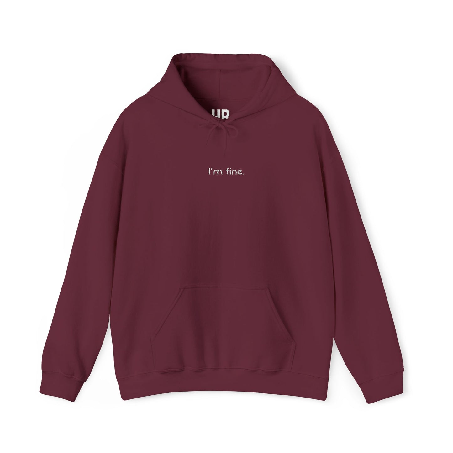 I'm fine. - Embroidered Center - Unisex Heavy Blend™ Hooded Sweatshirt