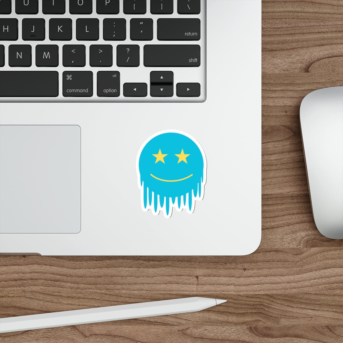 Blue Drippy Smiley Die-Cut Stickers - Fun Stickers for Laptops and Project | Unique Decor for Teens
